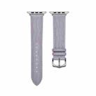 Embossed Line Genuine Leather Watch Band For Apple Watch Series 10 42mm(Lavender Purple) - 2