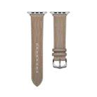 Embossed Line Genuine Leather Watch Band For Apple Watch Series 10 42mm(Milky Brown) - 2