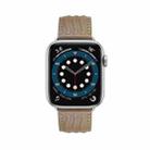 Embossed Line Genuine Leather Watch Band For Apple Watch Series 10 42mm(Milky Brown) - 3