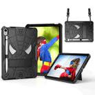 For iPad 10th Gen 10.9 2022 Spider Texture Silicone Hybrid PC Tablet Case with Shoulder Strap(Black) - 1