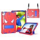 For iPad Pro 11 2021 / Air 5 10.9 Spider Texture Silicone Hybrid PC Tablet Case with Shoulder Strap(Red + Blue) - 1