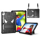 For iPad Pro 11 2021 / Air 5 10.9 Spider Texture Silicone Hybrid PC Tablet Case with Shoulder Strap(Black) - 1