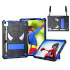 For iPad Pro 11 2021 / Air 5 10.9 Spider Texture Silicone Hybrid PC Tablet Case with Shoulder Strap(Black + Blue) - 1