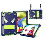 For iPad mini 6 Spider Texture Silicone Hybrid PC Tablet Case with Shoulder Strap(Navy Blue + Yellow Green) - 1
