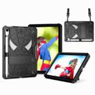 For iPad mini 6 Spider Texture Silicone Hybrid PC Tablet Case with Shoulder Strap(Black) - 1