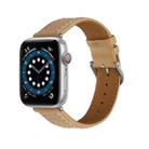 Embossed Love Genuine Leather Watch Band For Apple Watch Ultra 49mm(Khaki) - 1
