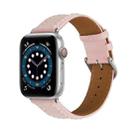 Embossed Love Genuine Leather Watch Band For Apple Watch 8 45mm(Pink) - 1