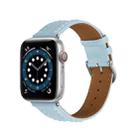 Embossed Love Genuine Leather Watch Band For Apple Watch 8 45mm(Blue) - 1