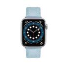 Embossed Love Genuine Leather Watch Band For Apple Watch Series 10 46mm(Blue) - 3