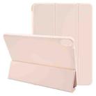 For iPad 10.9 2022 / Air 5 / Air 4 GEBEI 3-folding Holder Shockproof Flip Leather Tablet Case(Pink) - 1