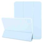 For iPad Air 11 2024 GEBEI 3-folding Holder Shockproof Flip Leather Tablet Case(Sky Blue) - 1