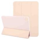 For iPad Air 11 2024 GEBEI 3-folding Holder Shockproof Flip Leather Tablet Case(Pink) - 1