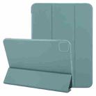 For iPad Pro 11 2024 GEBEI 3-folding Holder Shockproof Flip Leather Tablet Case(Dark Green) - 1