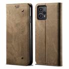 For Xiaomi Redmi Note 12 Turbo / Poco F5 Denim Texture Casual Style Flip Leather Phone Case(Khaki) - 1