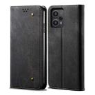 For Xiaomi Redmi Note 12 Turbo / Poco F5 Denim Texture Casual Style Flip Leather Phone Case(Black) - 1