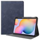 For Samsung Galaxy Tab S6 Lite P610 / P615 Cowhide Texture TPU Tablet Horizontal Flip Leather Case with Holder & Sleep / Wake-Up Function & Pen Slot(Blue) - 1