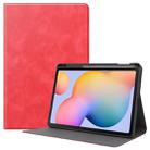 For Samsung Galaxy Tab S6 Lite P610 / P615 Cowhide Texture TPU Tablet Horizontal Flip Leather Case with Holder & Sleep / Wake-Up Function & Pen Slot(Red) - 1