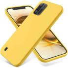 For ZTE Blade A52 Lite Pure Color Liquid Silicone Shockproof Phone Case(Yellow) - 1