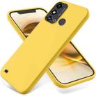 For ZTE Blade A53 Pure Color Liquid Silicone Shockproof Phone Case(Yellow) - 1