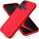 For ZTE Blade A53 Pure Color Liquid Silicone Shockproof Phone Case(Red) - 1