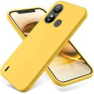 For ZTE Blade L220 Pure Color Liquid Silicone Shockproof Phone Case(Yellow) - 1