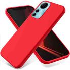 For ZTE Blade V41 Smart Pure Color Liquid Silicone Shockproof Phone Case(Red) - 1