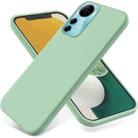 For ZTE Blade V41 Smart Pure Color Liquid Silicone Shockproof Phone Case(Green) - 1