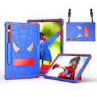 For Samsung Galaxy Tab S7 FE / S7+ / S8+ Spider Texture Silicone Hybrid PC Tablet Case with Shoulder Strap(Blue + Red) - 1