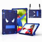 For Samsung Galaxy Tab S7 FE / S7+ / S8+ Spider Texture Silicone Hybrid PC Tablet Case with Shoulder Strap(Navy Blue + Blue) - 1