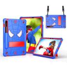 For Samsung Galaxy Tab S7 / S8 Spider Texture Silicone Hybrid PC Tablet Case with Shoulder Strap(Blue + Red) - 1