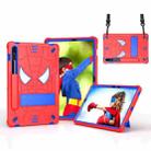 For Samsung Galaxy Tab S7 / S8 Spider Texture Silicone Hybrid PC Tablet Case with Shoulder Strap(Red + Blue) - 1