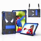For Samsung Galaxy Tab S7 / S8 Spider Texture Silicone Hybrid PC Tablet Case with Shoulder Strap(Black + Blue) - 1