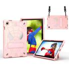 For Samsung Galaxy Tab A8 10.5 2021 Spider Texture Silicone Hybrid PC Tablet Case with Shoulder Strap(Rose Gold) - 1