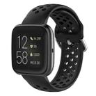 23mm For Fitbit Blaze / Fitbit Versa 2 Universal Sport Silicone Watch Band(Black) - 1