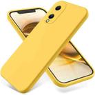 For Itel A18 Pure Color Liquid Silicone Shockproof Phone Case(Yellow) - 1