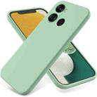 For Itel P40 Pure Color Liquid Silicone Shockproof Phone Case(Green) - 1