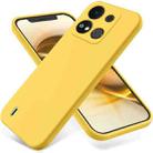 For itel A04 Pure Color Liquid Silicone Shockproof Phone Case(Yellow) - 1