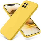 For itel S23 4G Pure Color Liquid Silicone Shockproof Phone Case(Yellow) - 1