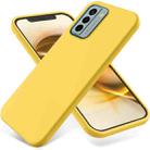 For Nokia G22 Pure Color Liquid Silicone Shockproof Phone Case(Yellow) - 1