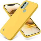 For Nokia C31 Pure Color Liquid Silicone Shockproof Phone Case(Yellow) - 1