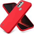 For Nokia C31 Pure Color Liquid Silicone Shockproof Phone Case(Red) - 1