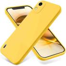 For Nokia C12 / C12 Pro / C12 Plus Pure Color Liquid Silicone Shockproof Phone Case(Yellow) - 1