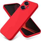 For Realme Narzo N55 Pure Color Liquid Silicone Shockproof Phone Case(Red) - 1