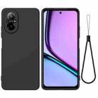 For Realme C67 4G Pure Color Liquid Silicone Shockproof Phone Case(Black) - 1