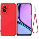 For Realme C67 4G Pure Color Liquid Silicone Shockproof Phone Case(Red) - 1