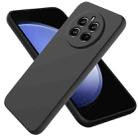 For Realme 12+ Pure Color Liquid Silicone Shockproof Phone Case(Black) - 1