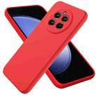 For Realme 12+ Pure Color Liquid Silicone Shockproof Phone Case(Red) - 1