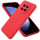 For Realme Narzo 70x Pure Color Liquid Silicone Shockproof Phone Case(Red) - 1