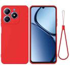 For Realme C63 / Narzo N63 Pure Color Liquid Silicone Shockproof Phone Case(Red) - 1