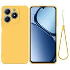 For Realme C61 Global Pure Color Liquid Silicone Shockproof Phone Case(Yellow) - 1